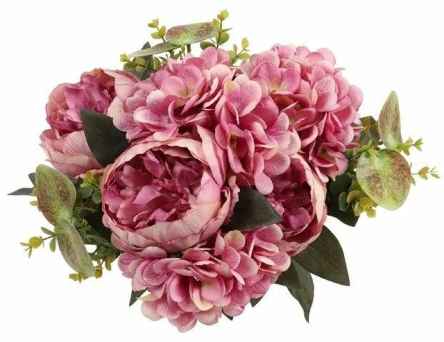 Countryfield Kunst boeket Peony Hydrangea 3x3 Lila