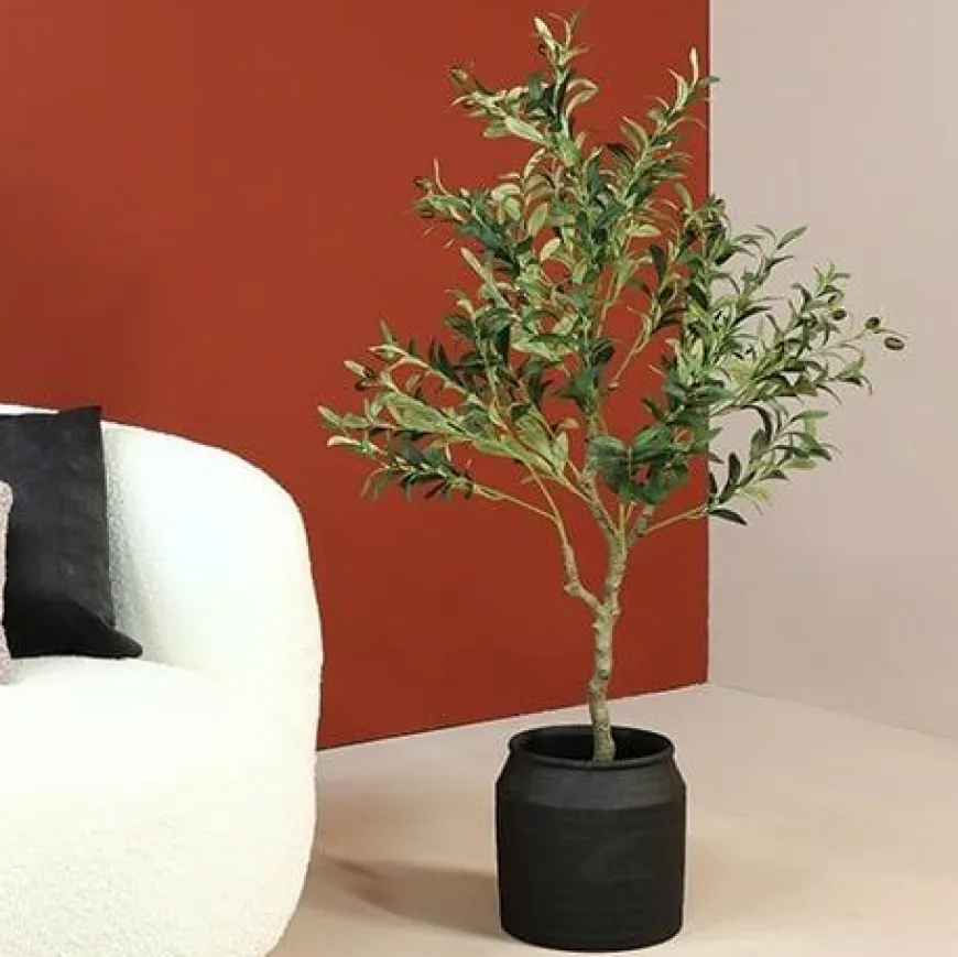 Countryfield Kunstplant Olea olijfboom L groen - 120 cm hoog