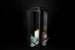 Countryfield Lantaarn met kaars LED Arles L zwart-L18,5B18,5H45CM