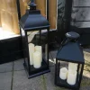 Countryfield Lantaarn met 3xLED kaars Toulon zwart / wit