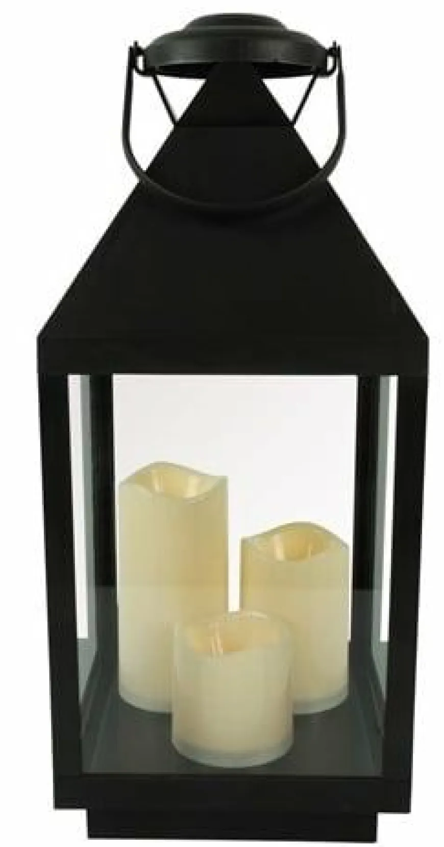 Countryfield Lantaarn met 3xLED kaars Toulon zwart / wit