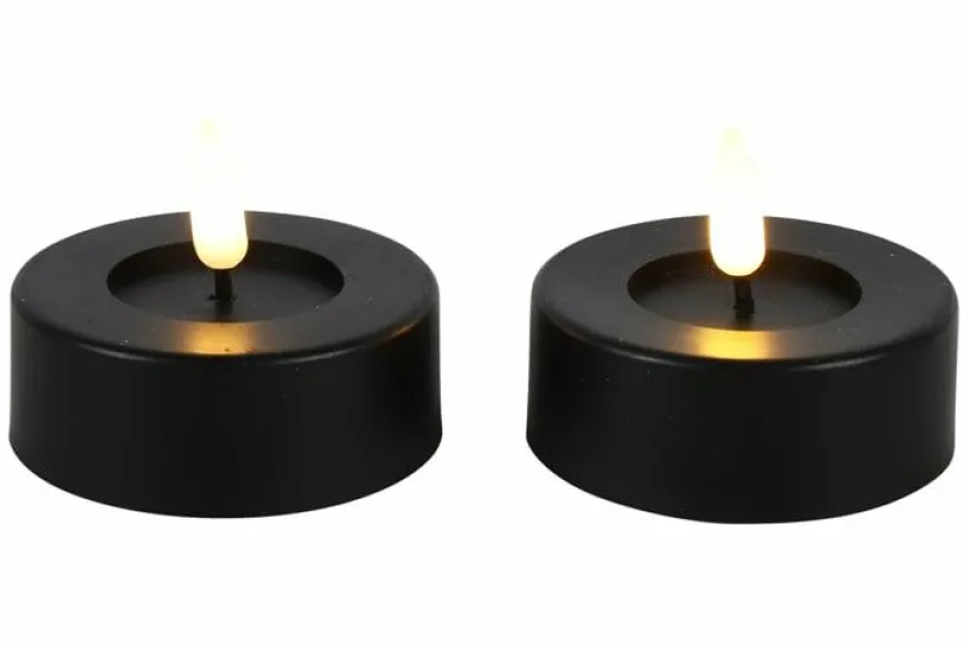 Countryfield Maxi theelicht Ø6,7CM LED Patio set van 2 zwart