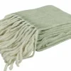 Countryfield Plaid Britta lichtgroen met franjes