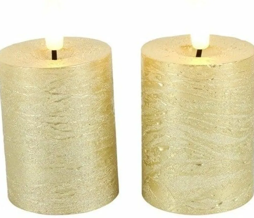 Countryfield Stompkaars Lyon Led Ø 5 cm goud set van 2