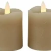 Countryfield Stompkaars rustiek Ø 5 cm Led Lyon beige set van 2