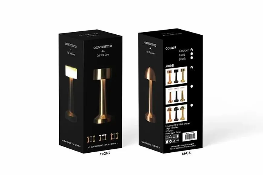 Countryfield Tafellamp met dichte kap Lampa goud