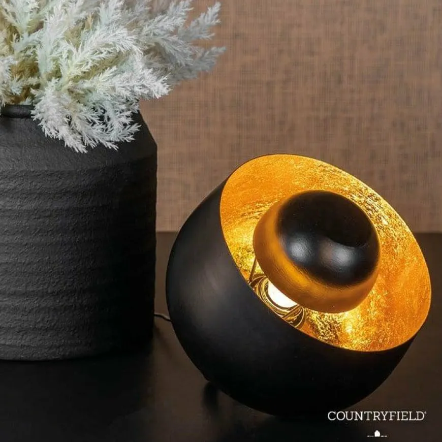 Countryfield Tafellamp Sahani zwart/goud