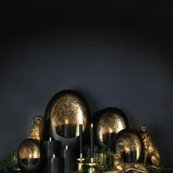 Countryfield Theelicht Eggy M mat zwart/goud