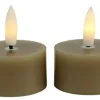 Countryfield Theelicht rustiek Ø4CM LED Lyon beige - set van 2