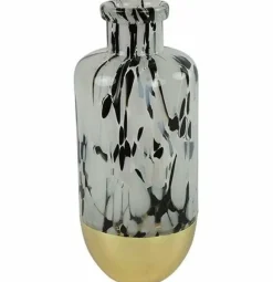 Countryfield Vaas Bilbao fles zwart wit goud L