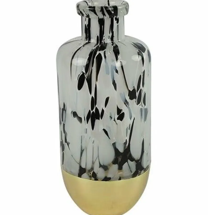 Countryfield Vaas Bilbao fles zwart wit goud L
