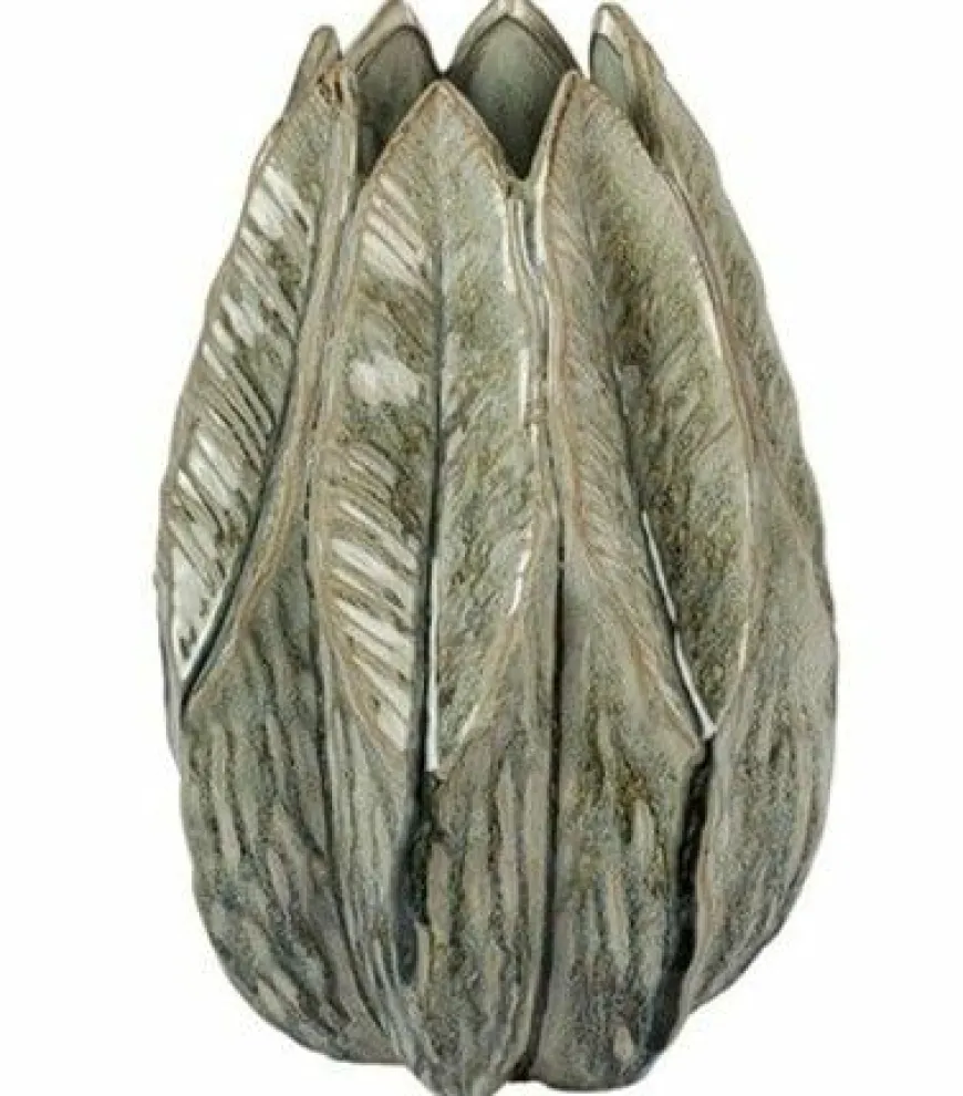 Countryfield Vaas Levi Leaf L groen - 23,5 x 23,5 x 37,5 cm