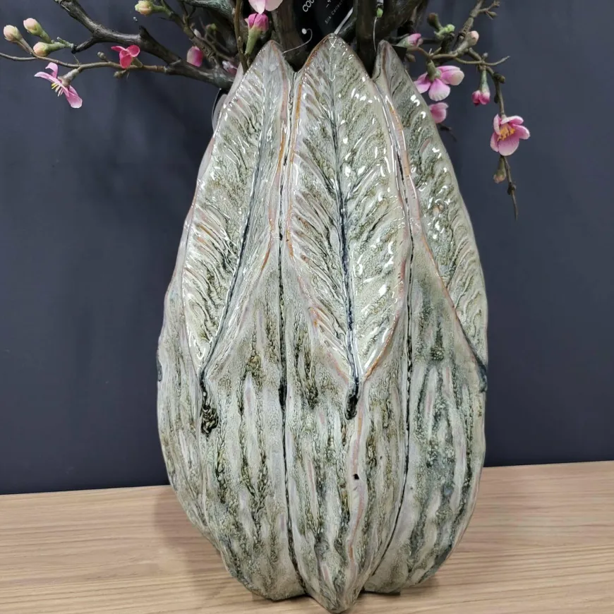 Countryfield Vaas Levi Leaf L groen - 23,5 x 23,5 x 37,5 cm