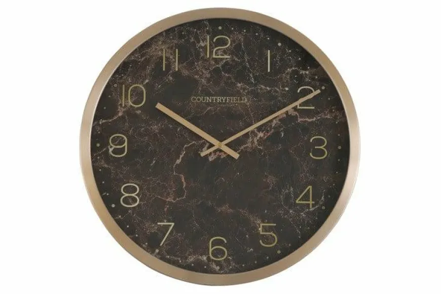 Countryfield Wandklok Copper L goud/bruin marmer