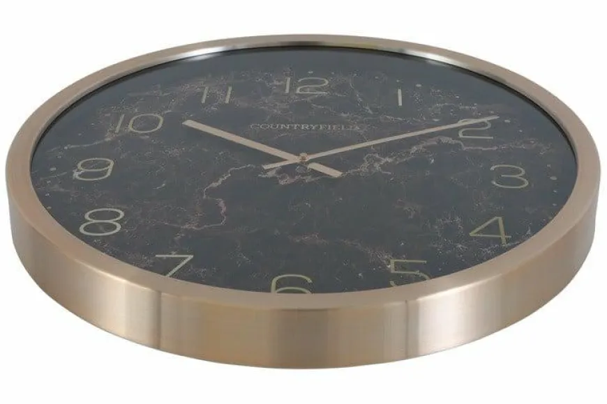Countryfield Wandklok Copper L goud/bruin marmer