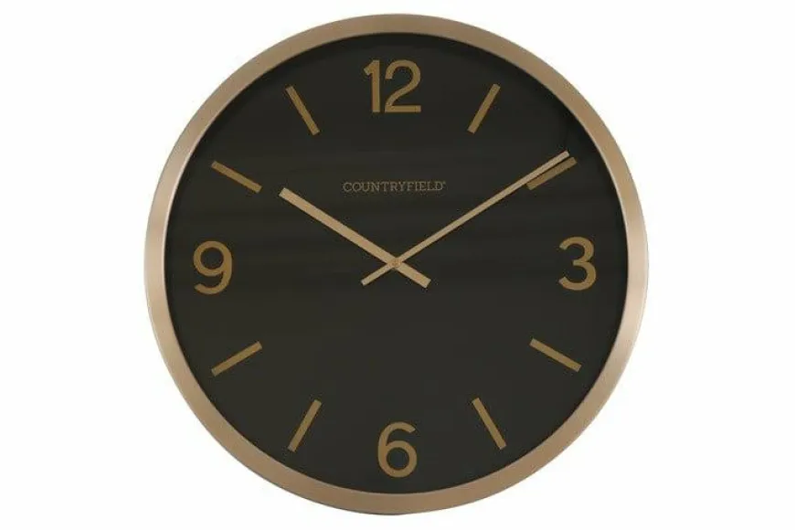 Countryfield Wandklok Copper M zwart / goud Ø 40 cm
