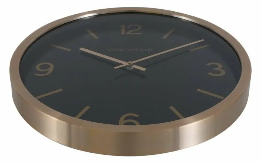 Countryfield Wandklok Copper M zwart / goud Ø 40 cm