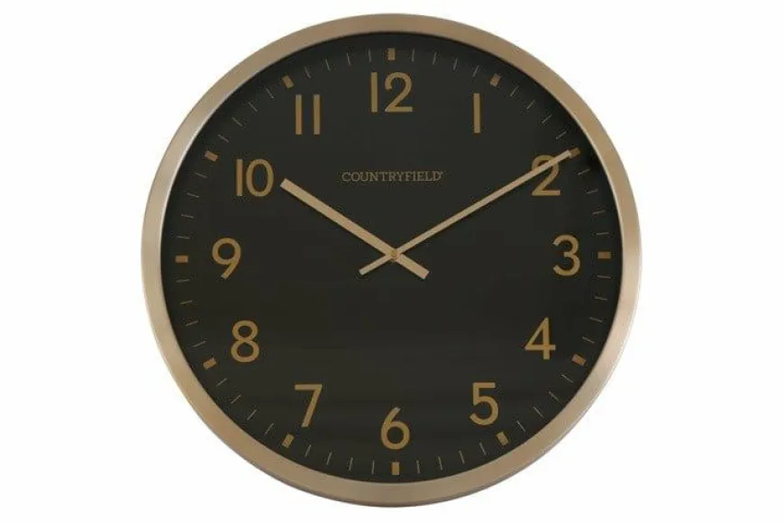 Countryfield Wandklok Copper M zwart goud Ø 40 cm