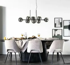 Eleonora Eettafel Aron ovaal 200x110 - zwart