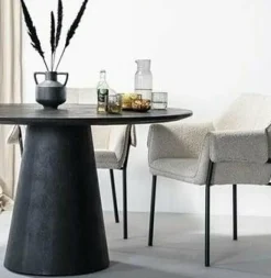 Eleonora Eettafel Aron rond 130 - zwart