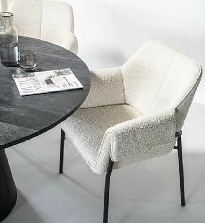 Eleonora Eettafel Aron rond 130 - zwart