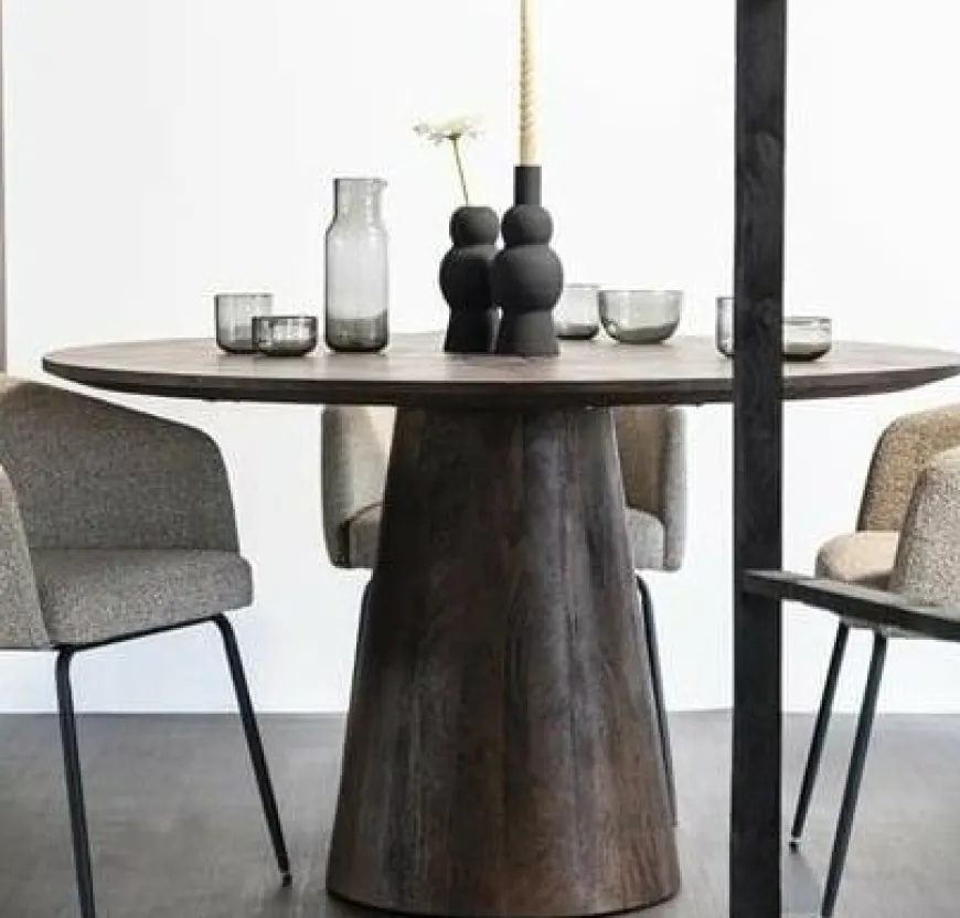 Eleonora Eettafel Aron rond 130 - bruin