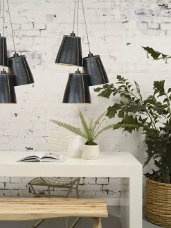 Good&Mojo Hanglamp Amazon recycled autoband met 3 kappen zwart L