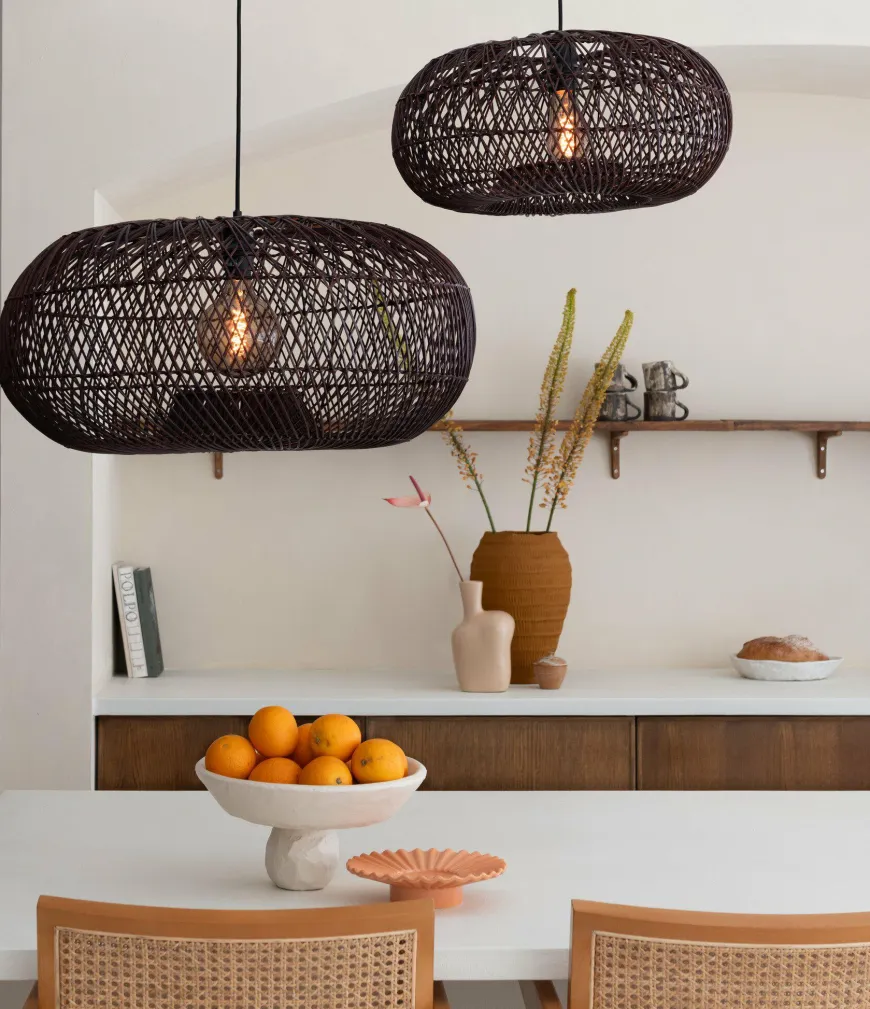Good&Mojo Hanglamp Arizona bamboe ø70 burgundy L