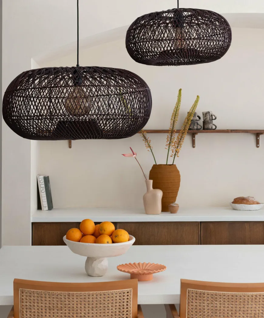 Good&Mojo Hanglamp Arizona bamboe ø70 burgundy L
