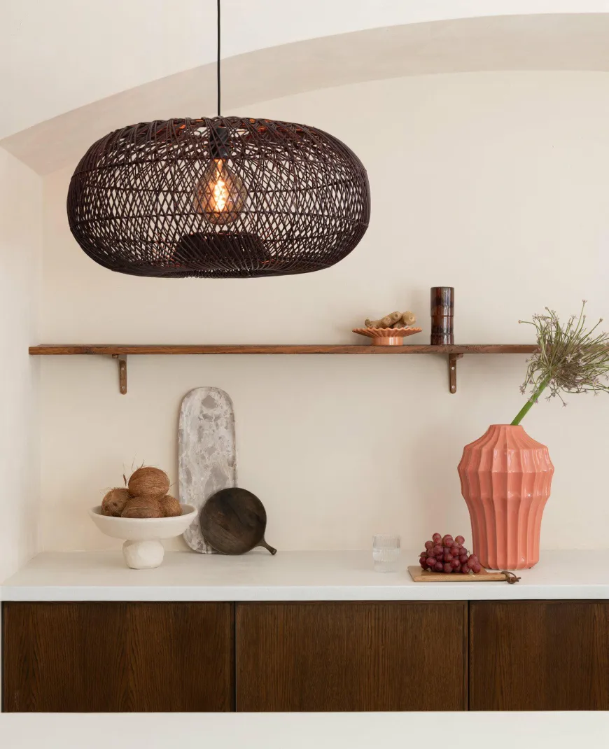 Good&Mojo Hanglamp Arizona bamboe ø50 burgundy S