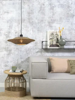 Good&Mojo Hanglamp Bali bamboe 44 x 12 cm zwart naturel S