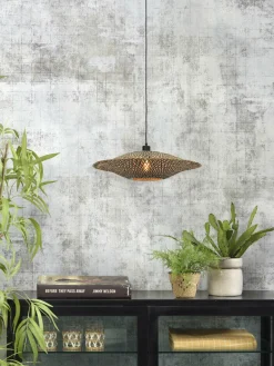 Good&Mojo Hanglamp Bali bamboe 60 x 15 cm zwart/naturel M