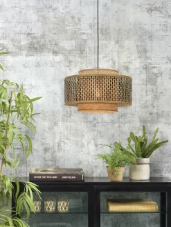 Good&Mojo Hanglamp Bhutan bamboe Ø 50 cm zwart naturel S