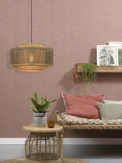 Good&Mojo Hanglamp Bhutan bamboe Ø 50 cm zwart naturel S