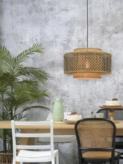Good&Mojo Hanglamp Bhutan bamboe Ø 50 cm zwart naturel S