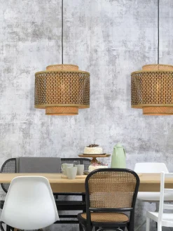 Good&Mojo Hanglamp Bhutan bamboe Ø 40 cm zwart naturel S