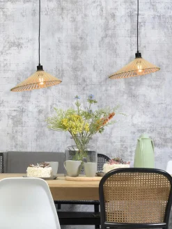 Good&Mojo Hanglamp Bromo bamboe asymm. Ø 40 cm naturel S