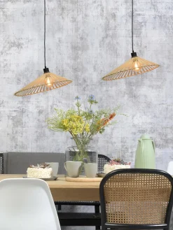 Good&Mojo Hanglamp Bromo bamboe asymm. Ø 50 cm naturel M