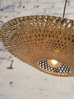 Good&Mojo Hanglamp Kalimantan bamboe plat Ø44 S