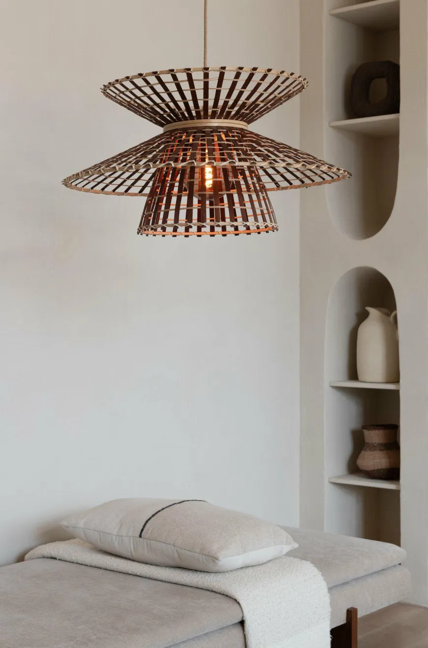 Good&Mojo Hanglamp Machu Picchu bamboe ø57xh.27cm naturel bruin