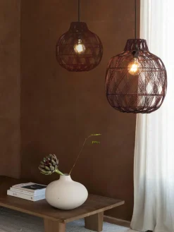 Good&Mojo Hanglamp Mendoza bamboe ø35xh.35cm burgundy S