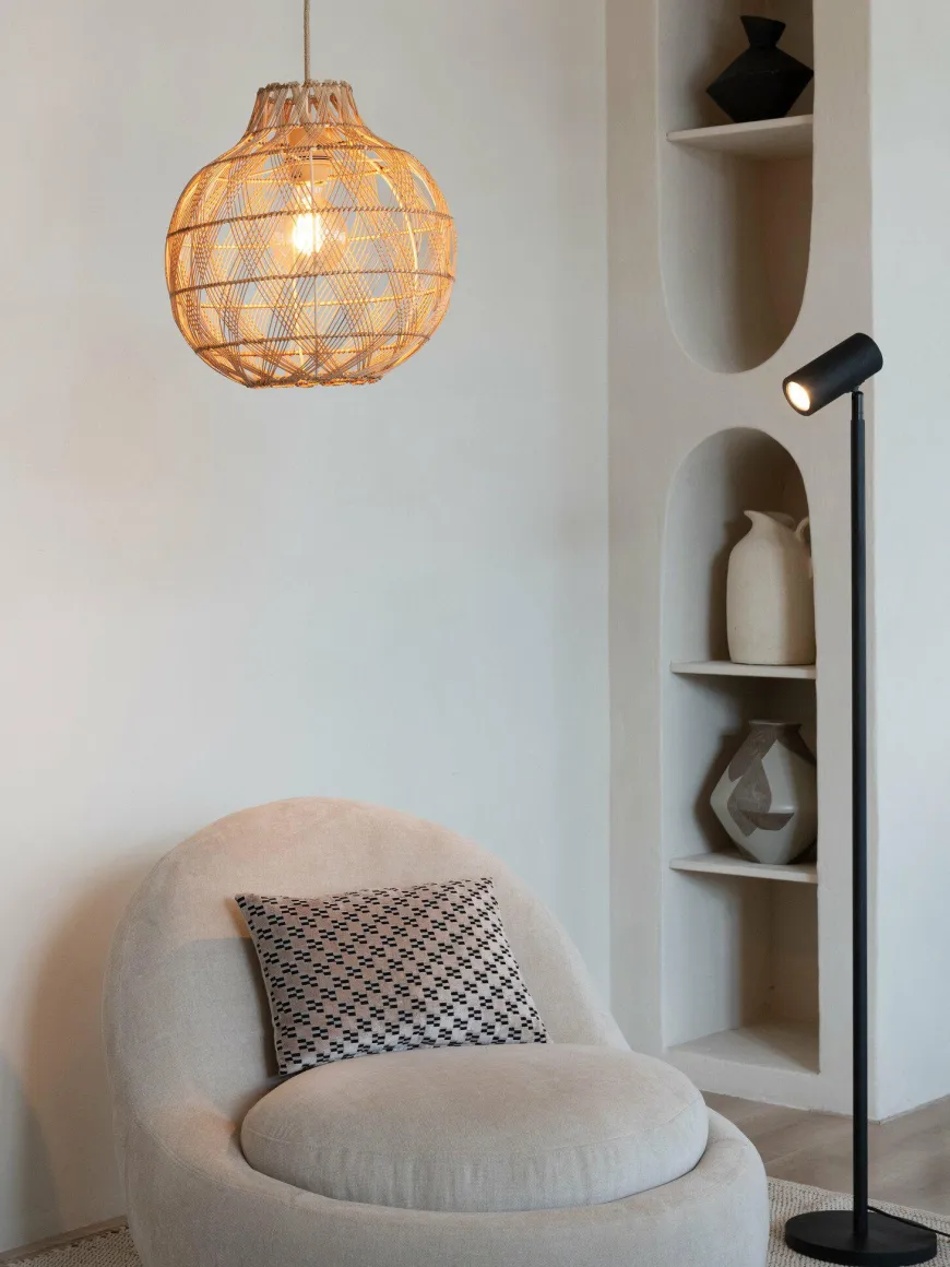 Good&Mojo Hanglamp Mendoza bamboe/kap ø35xh.35cm naturel. S