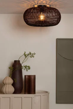 Good&Mojo Plafondlamp Arizona bamboe ø50 burgundy S