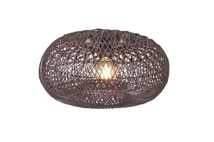 Good&Mojo Plafondlamp Arizona bamboe ø50 burgundy S