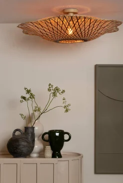 Good&Mojo Plafondlamp Madura bamboe ø87x20cm naturel bruin L