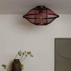 Good&Mojo Plafondlamp Maui bamboe burgundy S