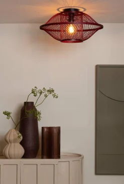Good&Mojo Plafondlamp Maui bamboe burgundy S