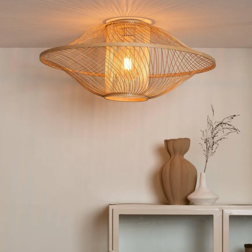 Good&Mojo Plafondlamp Maui bamboe ø70xh.30cm naturel L