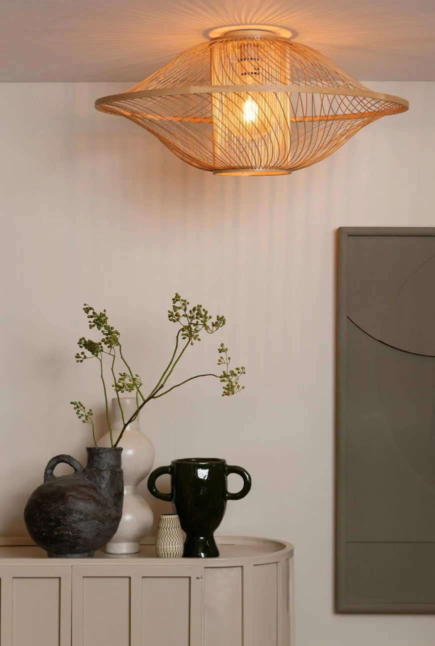Good&Mojo Plafondlamp Maui bamboe ø70xh.30cm naturel L
