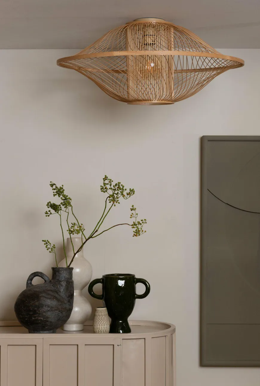 Good&Mojo Plafondlamp Maui bamboe ø70xh.30cm naturel L